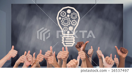 Composite image of hands giving thumbs up Composite image of hands giving thumbs up 16537497