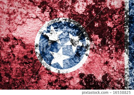 Tennessee State Flag painted on concrete 16538825