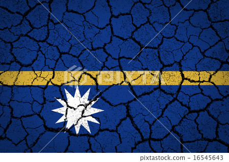 Nauru flag painted on cracked ground Nauru flag painted on cracked ground 16545643