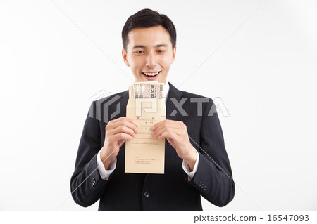 Businessman pleased to receive salary Businessman pleased to receive salary 16547093
