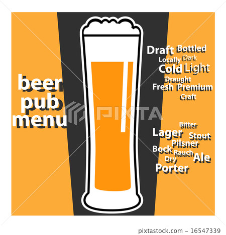 vector pub beer menu with typing themes about beer 16547339