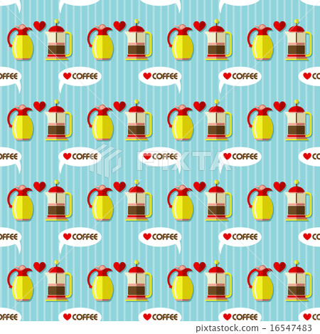 coffee maker and coffee jug seamless pattern 16547483