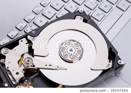 Hard disk HDD over laptop keyboard 16547484