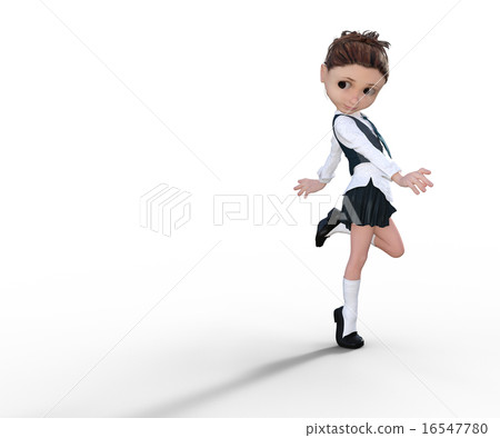 3DCG girls high school student deformation perming illustrations material 16547780