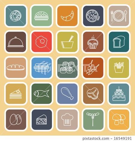 Food line flat icons on yellow background Food line flat icons on yellow background 16549191