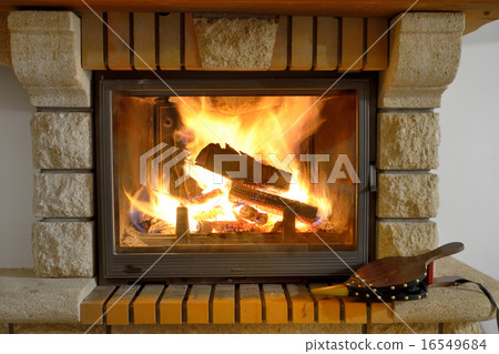 burning wood in fireplace burning wood in fireplace 16549684