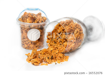 圖庫照片: corn flake caramel cereal in glass