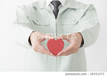 Worker with worker's accident insurance heart 16552371