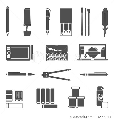 Drawing Tools Icon Set Drawing Tools Icon Set 16558945