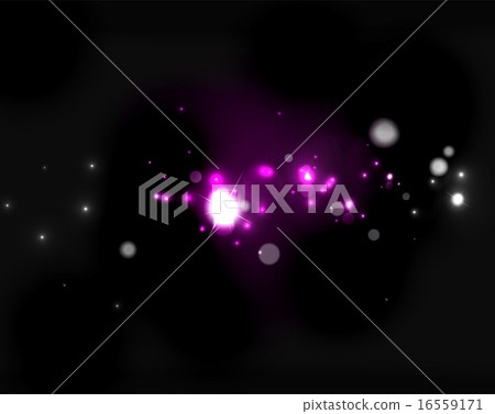 Glowing shiny bubbles and stars in dark space 16559171