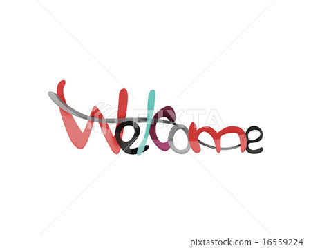 Welcome word, drawn lettering typographic element 16559224