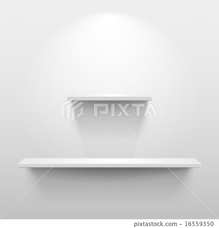 Shelves with shadow in empty white room - Stock Illustration [16559350 ...