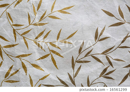 Mulberry paper texture with golden and silver leaf 16561299