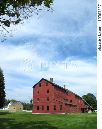 Hancock Shaker Shire Village Museum紅磚色磚婚禮信徒住宅景觀 16563237