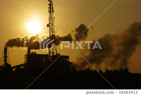 Polluted environment from factory, industrial zone 16563413