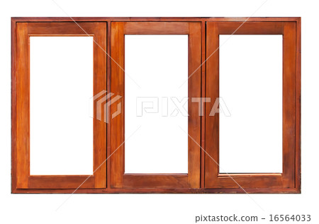 Wooden window isolated on white background 16564033