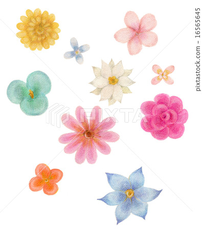 在柔和的顏色設置的五顏六色的軟的水彩花卉材料 在柔和的顏色設置的五顏六色的軟的水彩花卉材料 16565645