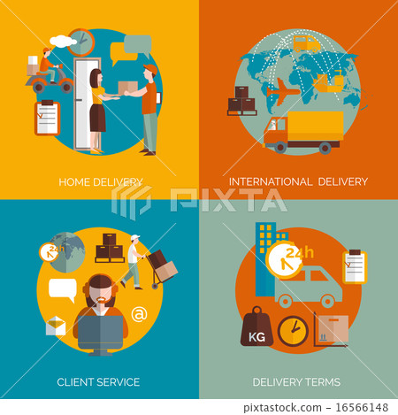 Logistic delivery concept 4 flat icons 16566148
