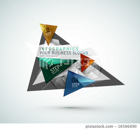 Triangle shape modern paper infographics 16566890