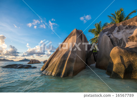 Tropical island beach Source dArgent, Seychelles 16567789