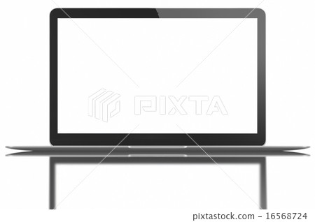 Silver Laptop with blank white screen Silver Laptop with blank white screen 16568724