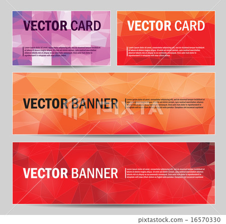 set of modern vector banners with polygonal background set of modern vector banners with polygonal background 16570330