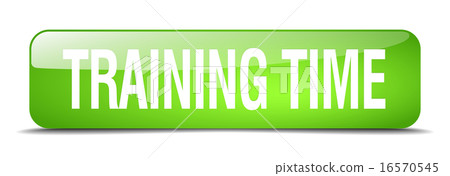 training time green square 3d isolated web button training time green square 3d isolated web button 16570545