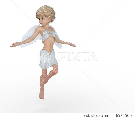 可愛的天使變形perming3DCG插圖素材 16571500