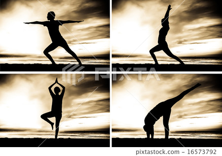 women playing yoga 16573792