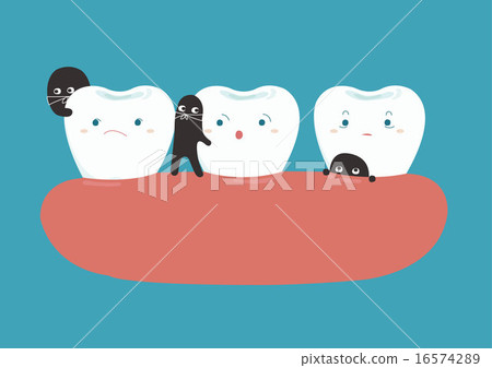 Bacteria breaking teeth 16574289