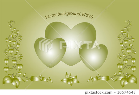 Decorative monochrome floral hearts. EPS10 vector illustration 16574545