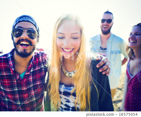Friendship Bonding Relaxation Summer Beach Happiness Concept Friendship Bonding Relaxation Summer Beach Happiness Concept 16575054