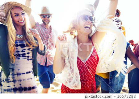 Teenagers Friends Beach Party Happiness Concept Teenagers Friends Beach Party Happiness Concept 16575288
