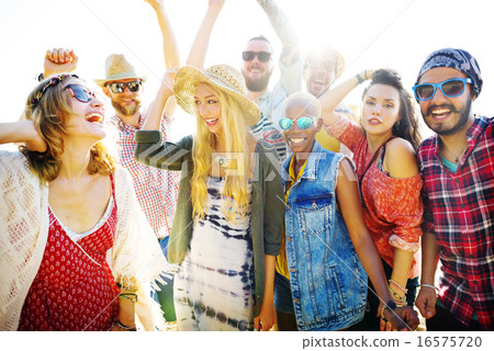 Teenagers Friends Beach Party Happiness Concept 16575720