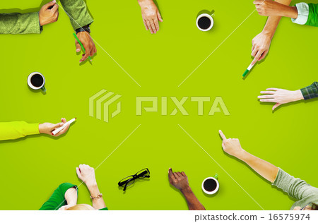 Aerial View Business People Working Community Copy Space 16575974