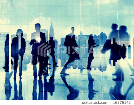Business People Rush Hour Walking Commuting City Concept 16576142