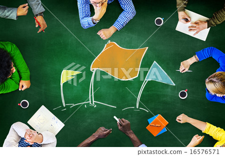Victory Flag Winning Success Achievement Goal Meeting Concept 16576571