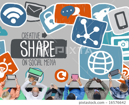Creative Share Social Media Social Network Internet Online Conce 16576642