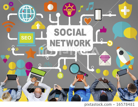 Social Network Internet Online Society Connecting Social Media C 16578481