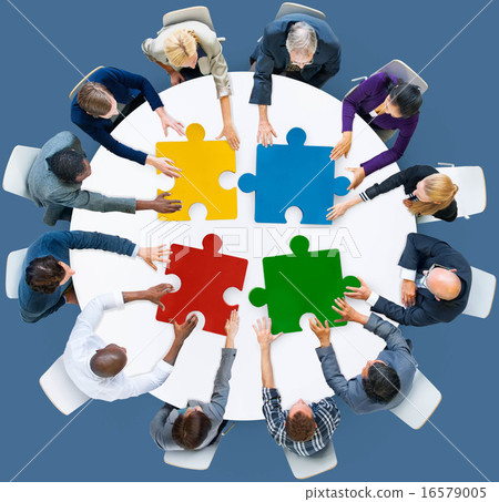 Business People Jigsaw Puzzle Collaboration Team Concept 16579005