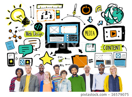 Diversity Casual People Web Design Content Teamwork Concept Diversity Casual People Web Design Content Teamwork Concept 16579075