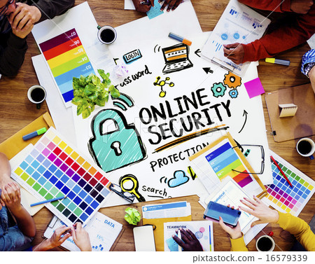 Stock Photo: Online Security Protection Internet Safety Design Meeting Concep