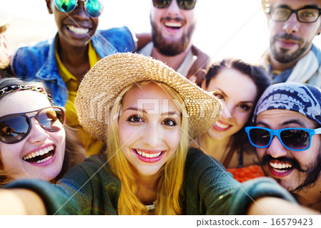 Diverse People Beach Summer Friends Fun Selfie Concept 16579423