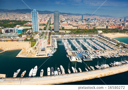 aerial view of Port Olimpic. Barcelona aerial view of Port Olimpic. Barcelona 16580272
