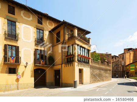 picturesque view of old Catalan town. Vic 16580466