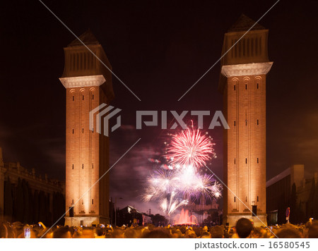 Fireworks of La Merce Festival. Barcelona, Spain 16580545