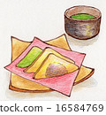 Japanese sweets Eight bridge illustration 16584769