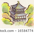 Hand painted illustration of Ginkakuji early autumn 16584774