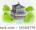 Hand painted illustration of Ginkakuji early summer 16584776