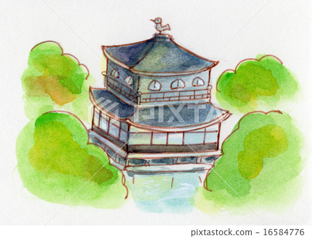 Ginkakuji初夏的手畫例證 Ginkakuji初夏的手畫例證 16584776